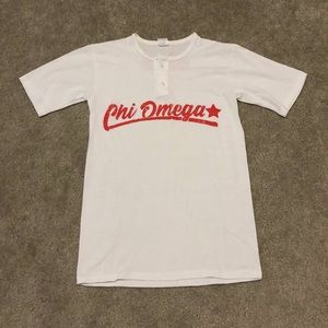 Chi Omega baseball tee